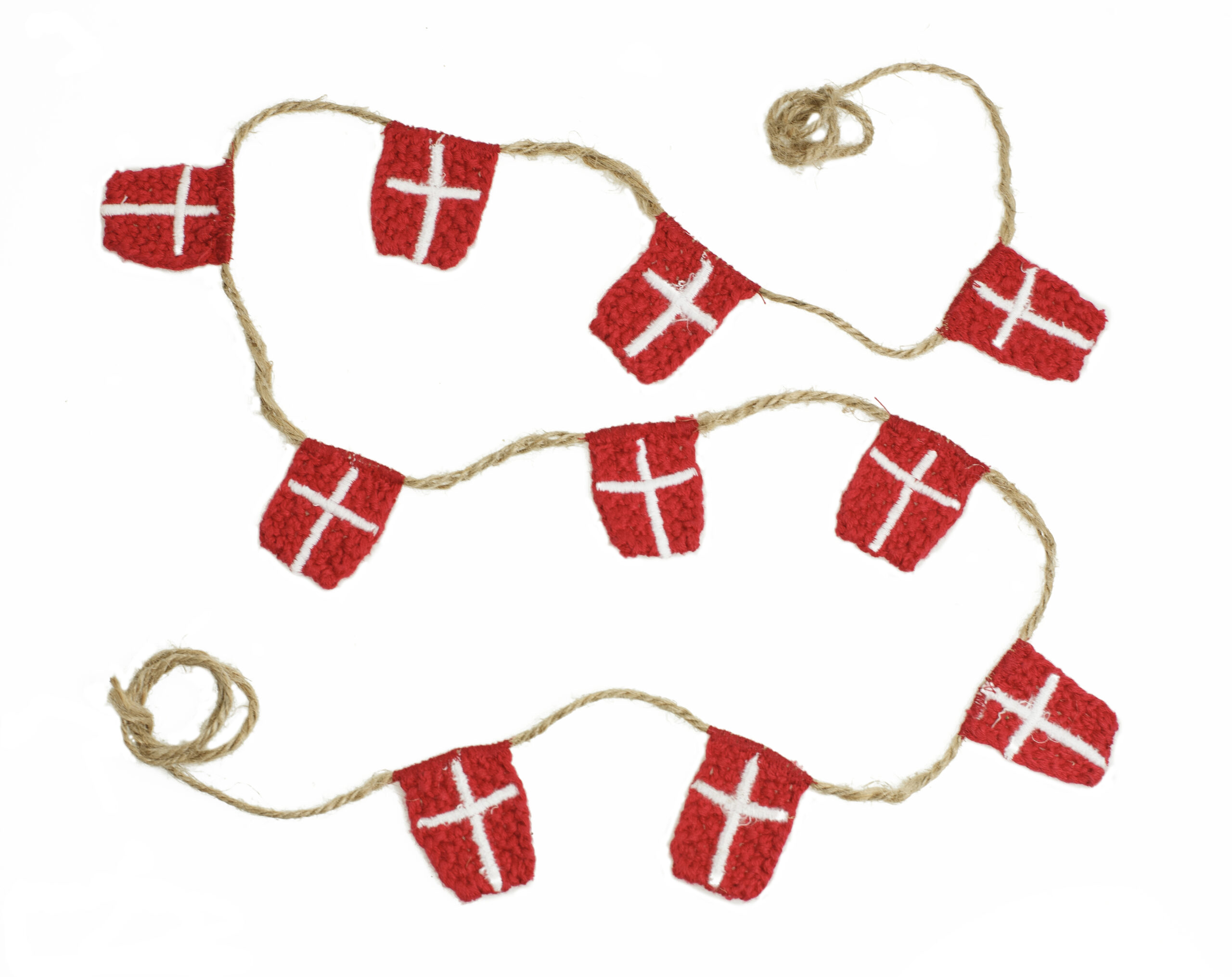 dansk flag ranke strikket 10 stk