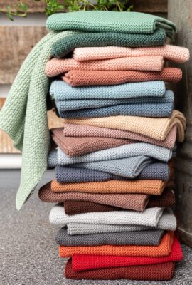 over 160 colors of knitted dish cloth